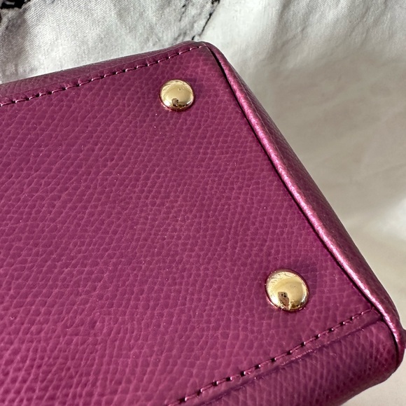 Coach baby Bennett Satchel Crossgrain Leather New without tag metallic pink - Picture 6 of 13